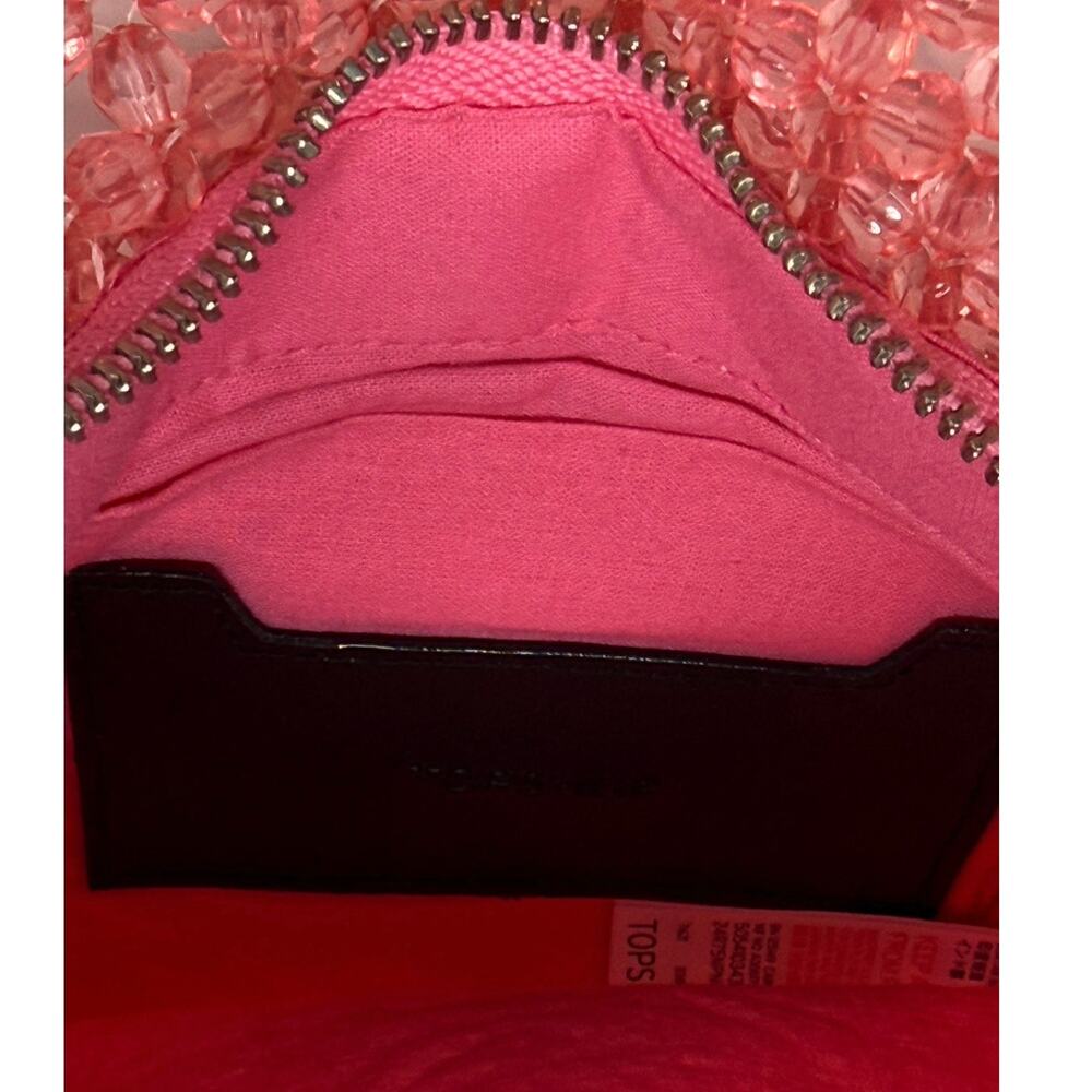 Topshop Pink Beaded Shoulder Bag Y2K Inspired Mini Purse Chain Strap - Picture 5 of 7